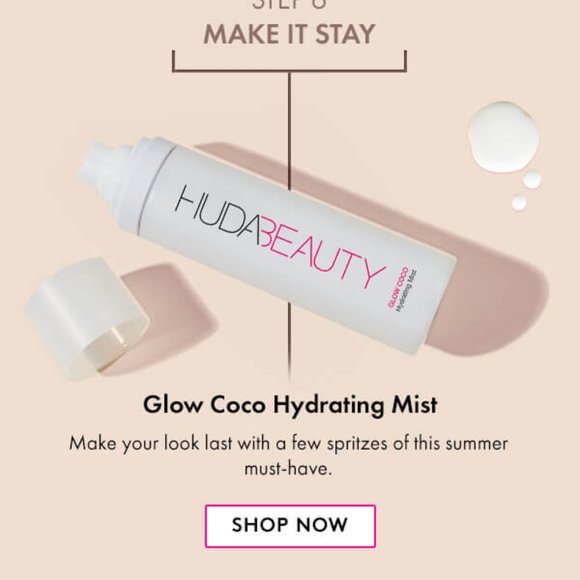 🔥3/$30 NIB HUDA BEAUTY Glow Coco Hydrating Mist Full Size 100mL - Picture 14 of 16